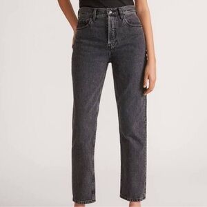 Everlane The Curvy 90s Cheeky Straight Organic Cotton Black Jeans Size 28 Crop